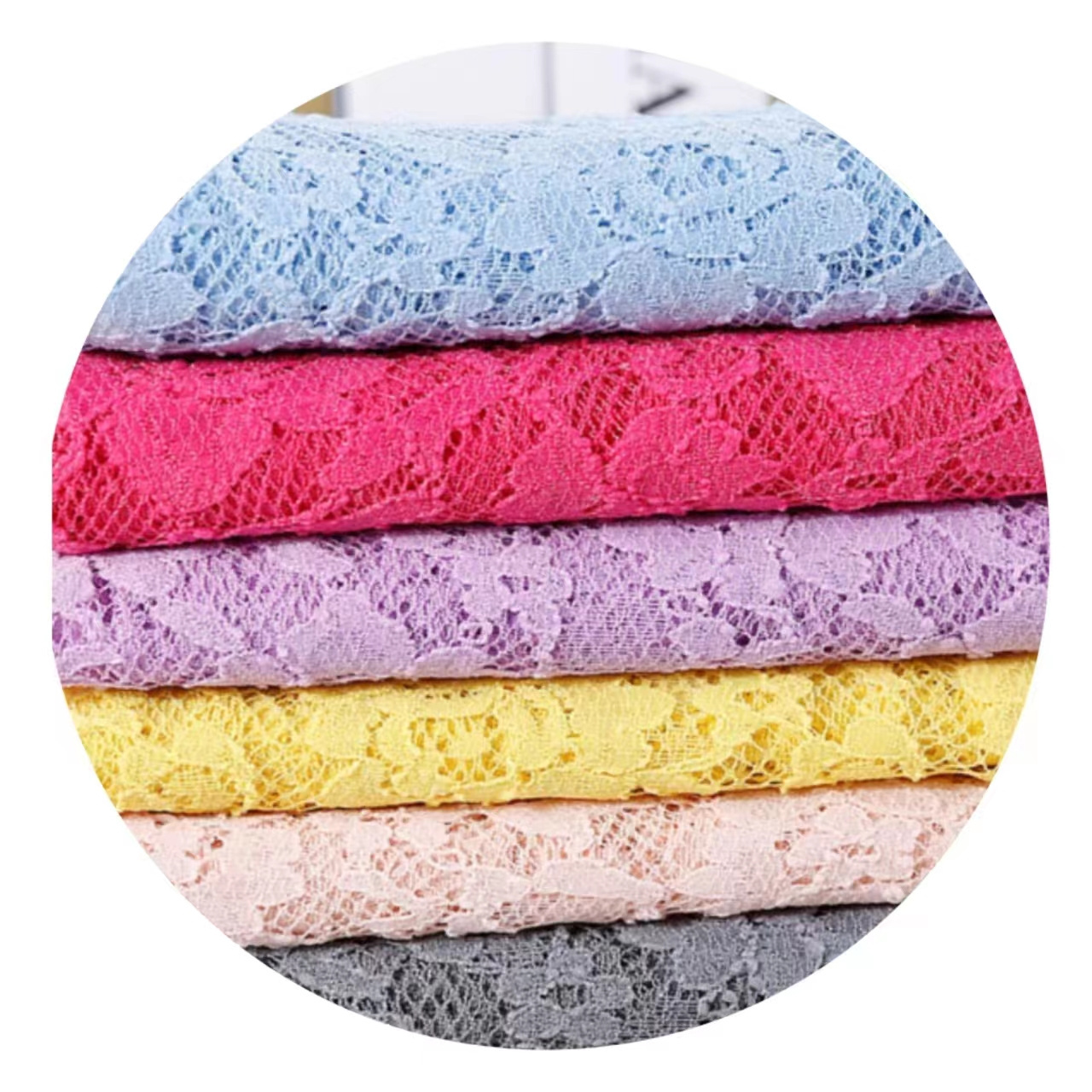 Spring and summer polyester fabric Hollow out lace fabric