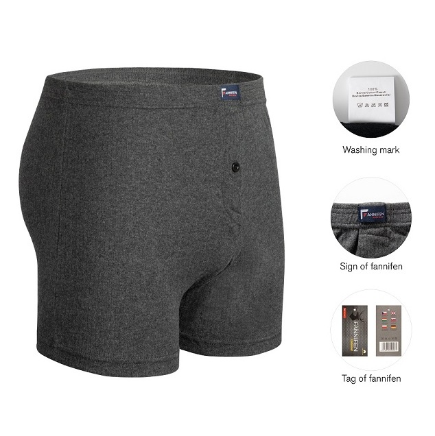 Wholesale High Quality Cotton Spandex Private Label long Boxers Underwear Men