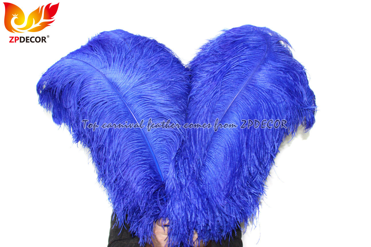 ZPDECOR Factory Selected Quality Long 70-75 cm Dyed Royal Blue Ostrich Feathers for Fashion Carnival Headdress