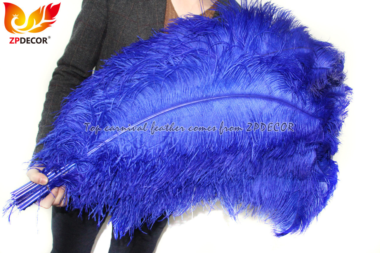 ZPDECOR Factory Selected Quality Long 70-75 cm Dyed Royal Blue Ostrich Feathers for Fashion Carnival Headdress