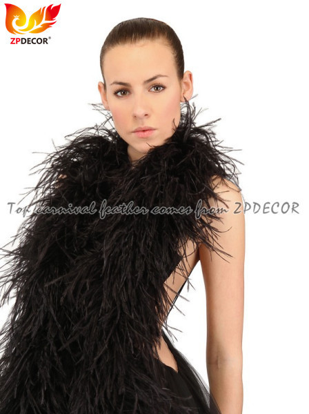 ZPDECOR Factory Wholesale High Quality 8 Ply Red Ostrich Feather Boas Scarf for Fashion Model and Wedding Clothing Design