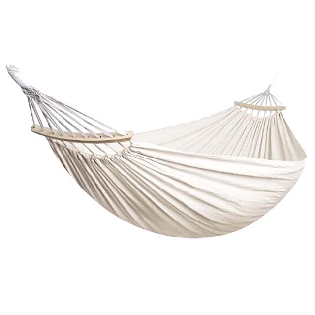 Garden Cotton Hammock Comfortable Fabric Portable Lightweight Hammock with Spreader Bar Durable Hammock Up to 450lbs