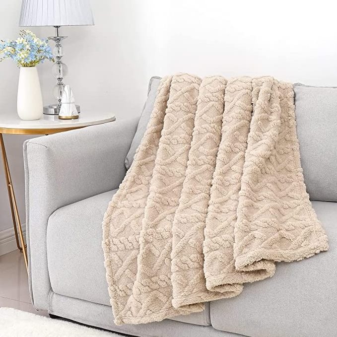 Sherpa Fleece Throw Blanket 3D Stylish Design, Super Soft,Fluffy,Warm,Cozy,Plush,Fuzzy for Couch Sofa Living Room Bed-All Season