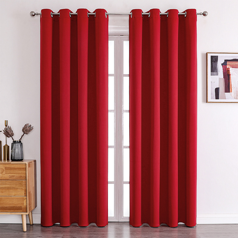 Factory Direct Blackout Solid Color Curtain for Bedroom Fabric wholesale