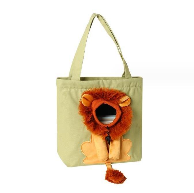 Lion Shaped Cute Cat Carrier Small Pet Canvas Outdoor Handbag Pet Bag