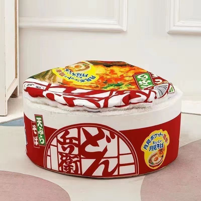 Ramen Noodle Cat Bed, Cute,Keep Warm and Super Soft Creative Pet Nest,Pets Beds for Indoor Cats,Removable Washable Cushion