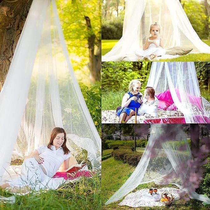 Mosquito Net for Bed, Extra-Long Bed Canopy for Girls Coverage Mosquito Bed Net Essential Summer Netting Cover for Home Outdoor