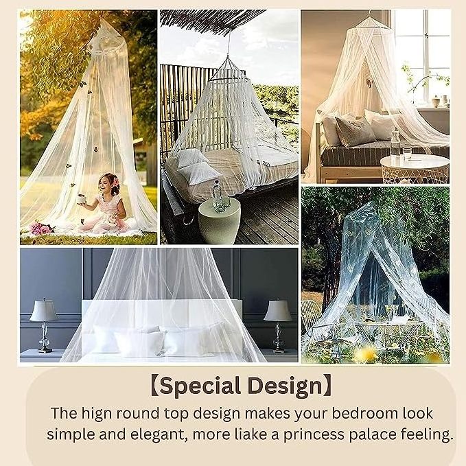 Mosquito Net for Bed, Extra-Long Bed Canopy for Girls Coverage Mosquito Bed Net Essential Summer Netting Cover for Home Outdoor