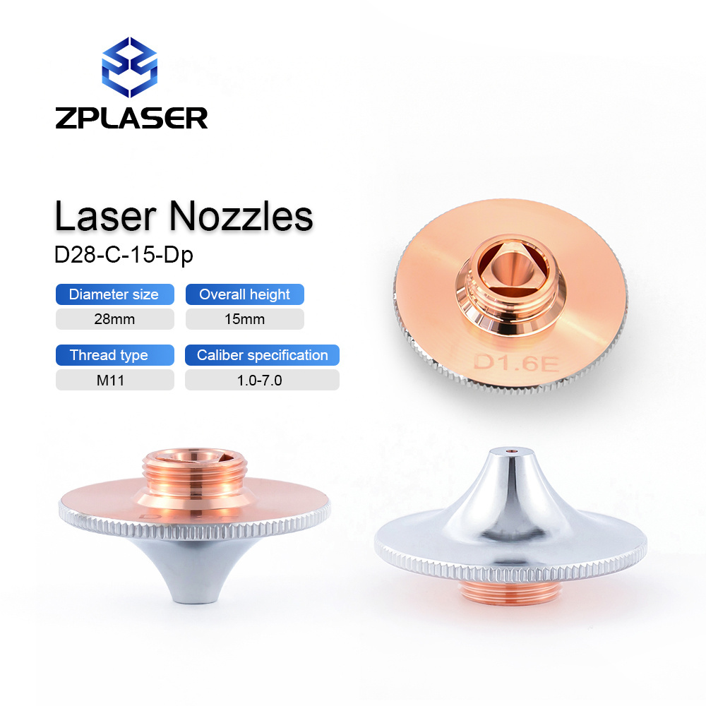 ZP D28-C High Speed Precitec wsx HANS Fiber Laser Cutting Machine Head Nozzles D28 Copper Laser Nozzles