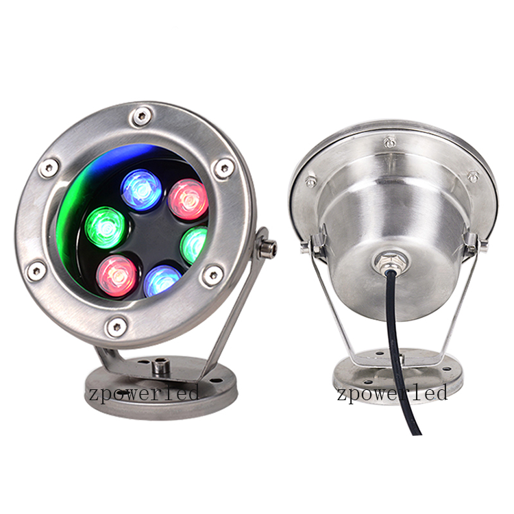 Single color automatic RGB 304ss IP68 led underwater spot lights