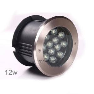 Multi color rgb 12w stainless steel buried recessed led inground light