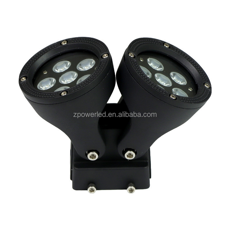 Double Heads Up and Down Adjustable Angle Wall Mounted Outdoor IP65 12W 24W AC220V LED Flood Spotlight