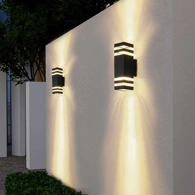 Square Aluminum Outdoor Indoor IP65 Waterproof E27 GU10 Up Down Wall Light