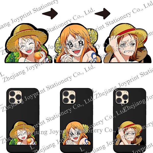 Zprint 3D Cartoon Phone Stickers 3D Anime Changing Flips Cellphone Stickers 3D Anime Motion Mobile Phone Stickers