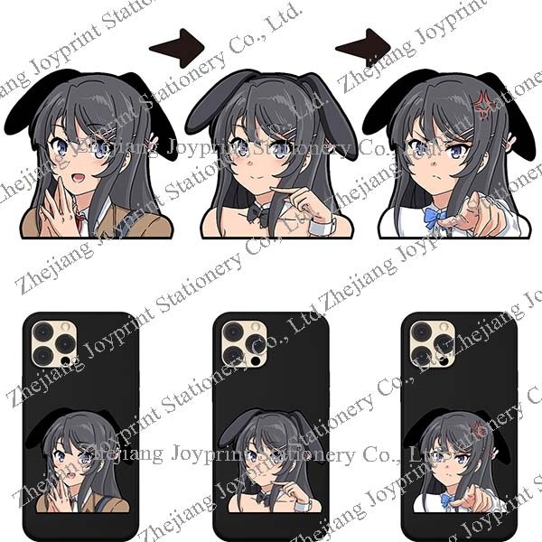 500 Designs 3D Changing Flips Anime Phone Decals 3D Cartoon Stickers 3D Lenticular Anime Motion Mobile Phone Stickers For Decors