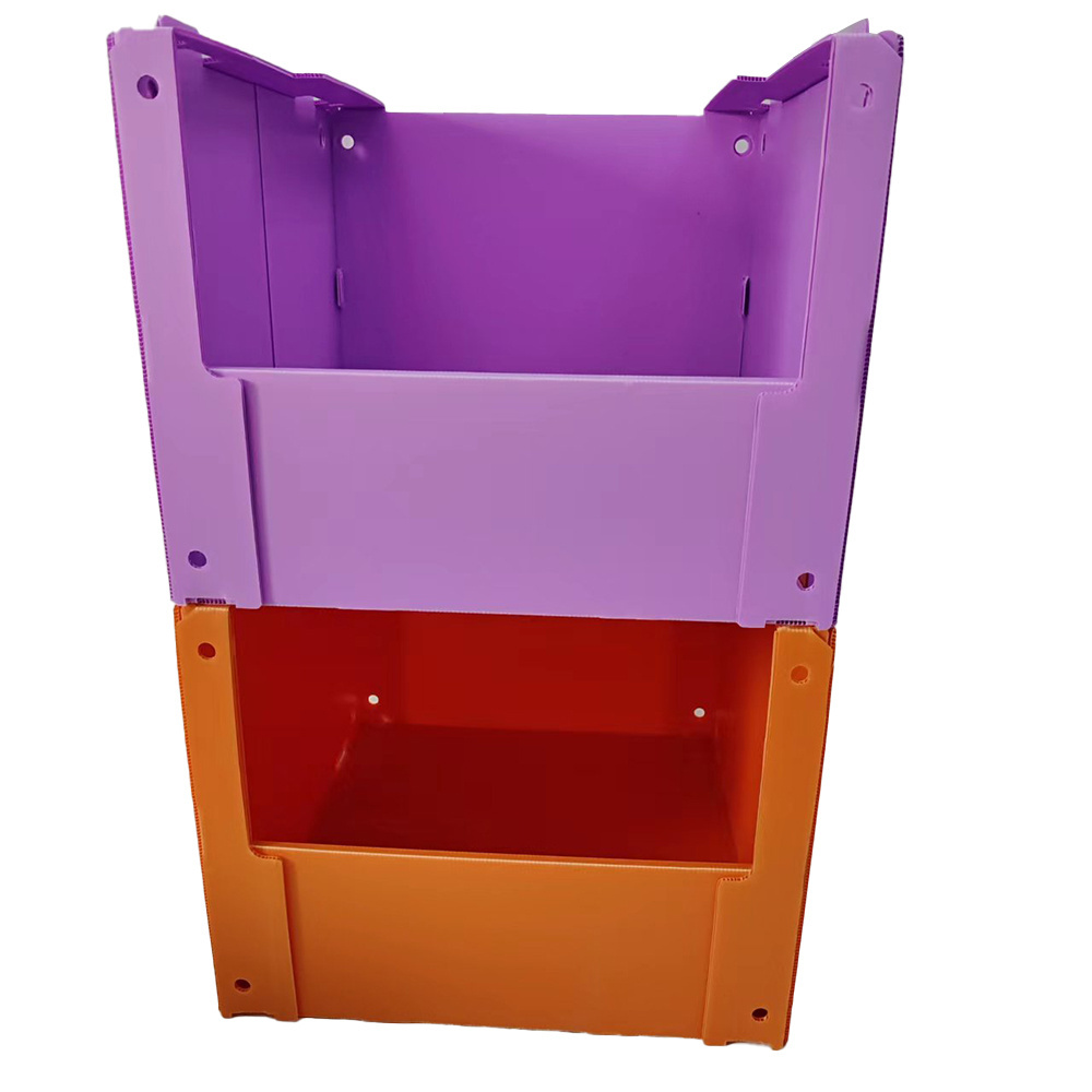 Pp corrugated bins correx stackable clothing pick bins plastic warehouse storage picking bins