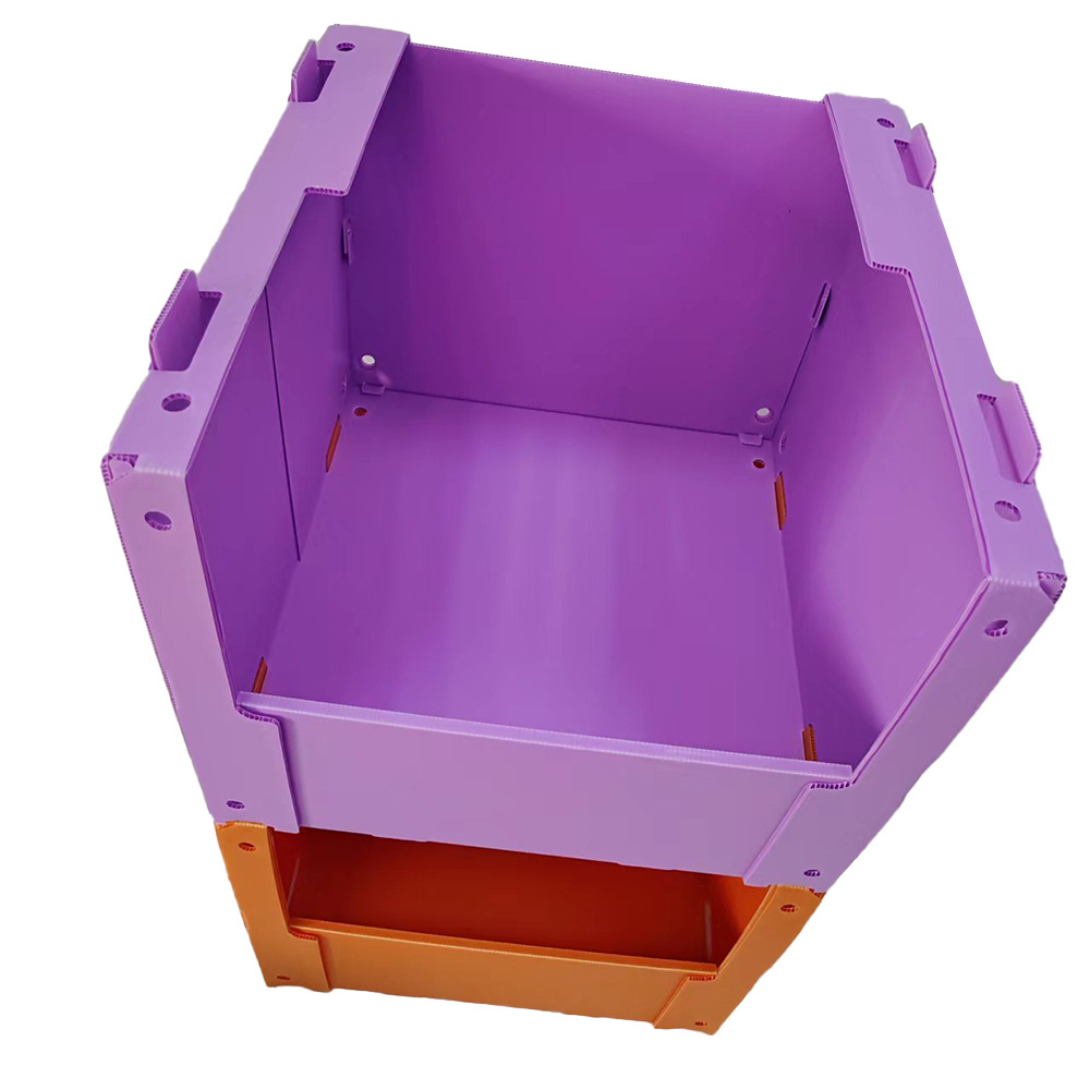 Pp corrugated bins correx stackable clothing pick bins plastic warehouse storage picking bins