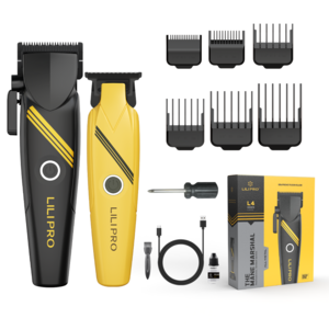 LILIPRO Professional High-speed Motor Aluminum Alloy Metal Material  Cordless Electric Rechargeable Hair Clipper Trimmer Set