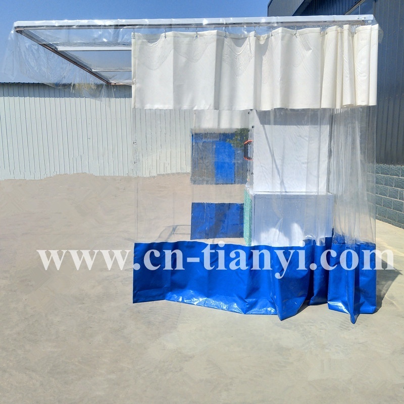 Factory Paint Workshop Dividers Mobile Prep Station Spray Booth Curtains