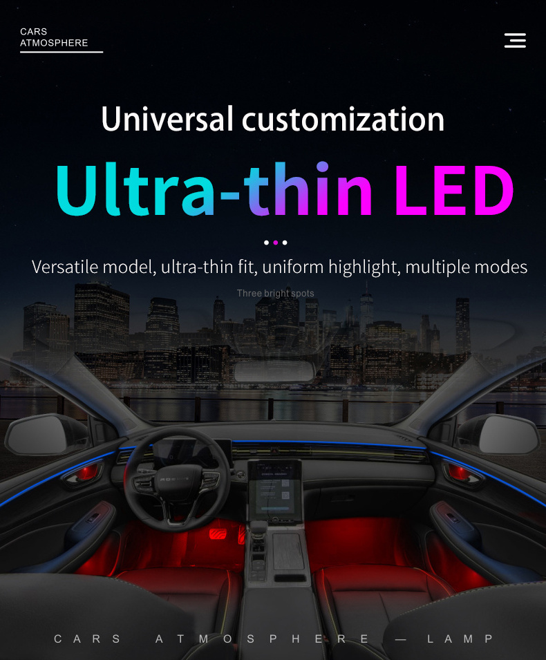 car atmosphere lights led ambient light led rgb ambientlight interior atmosphere light stripSuitable for 99% of vehicle models