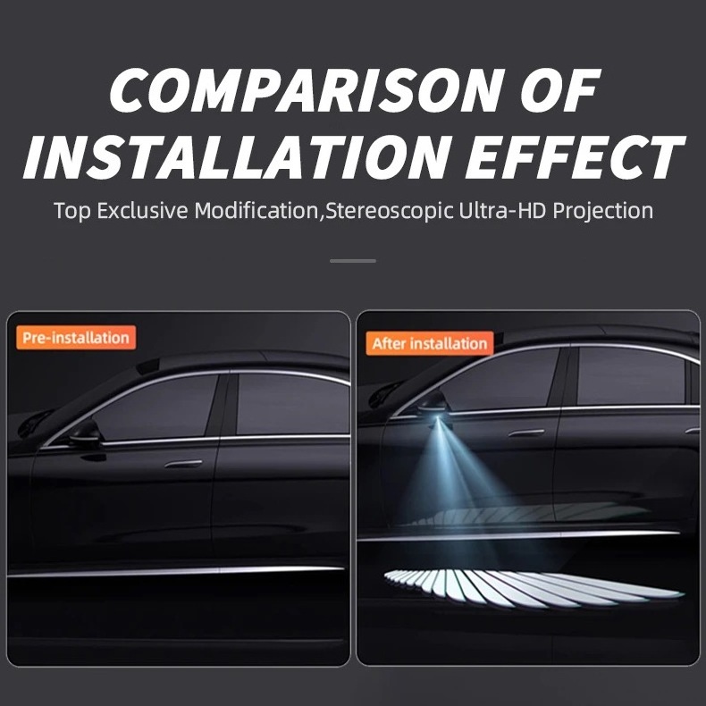 car led rearview mirror light  wings angel wing projector light universal wings of angel auto car door led welcome mat light