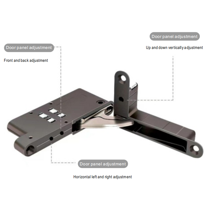 Furniture 3D Adjustable Zinc Alloy Stainless Steel Material Wood door Hardware Hidden Concealed Cross Hinges