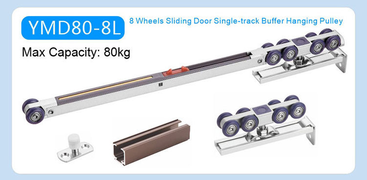 Factory price sliding door damper double soft closing sliding door roller hanging sliding door wheel