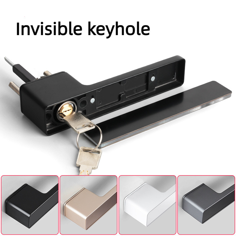 Italian Invisible Door Handle Interior Mortise Wood Door Handle Moder Door Handle Lock Set for Bedroom