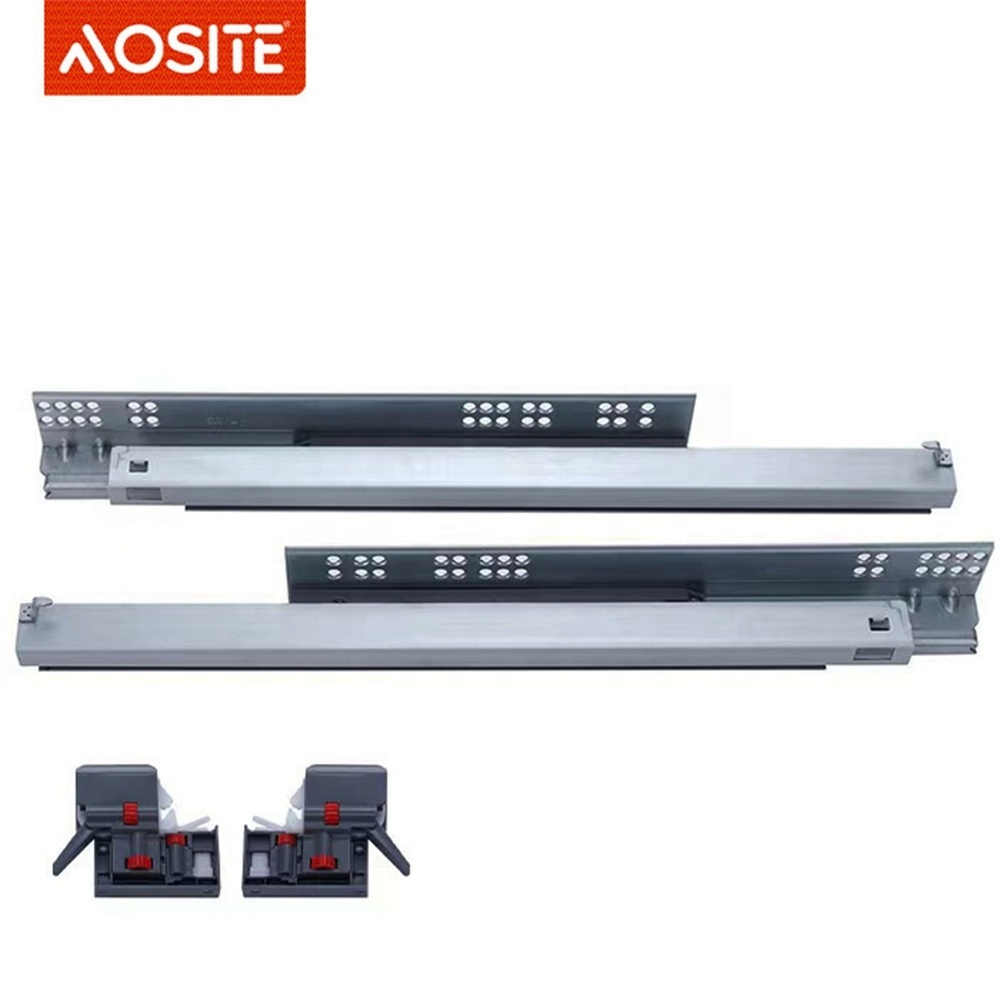 Manufacturer 3D under mount adjustable full extension 3 fold telescopic undermount soft close drawer slides