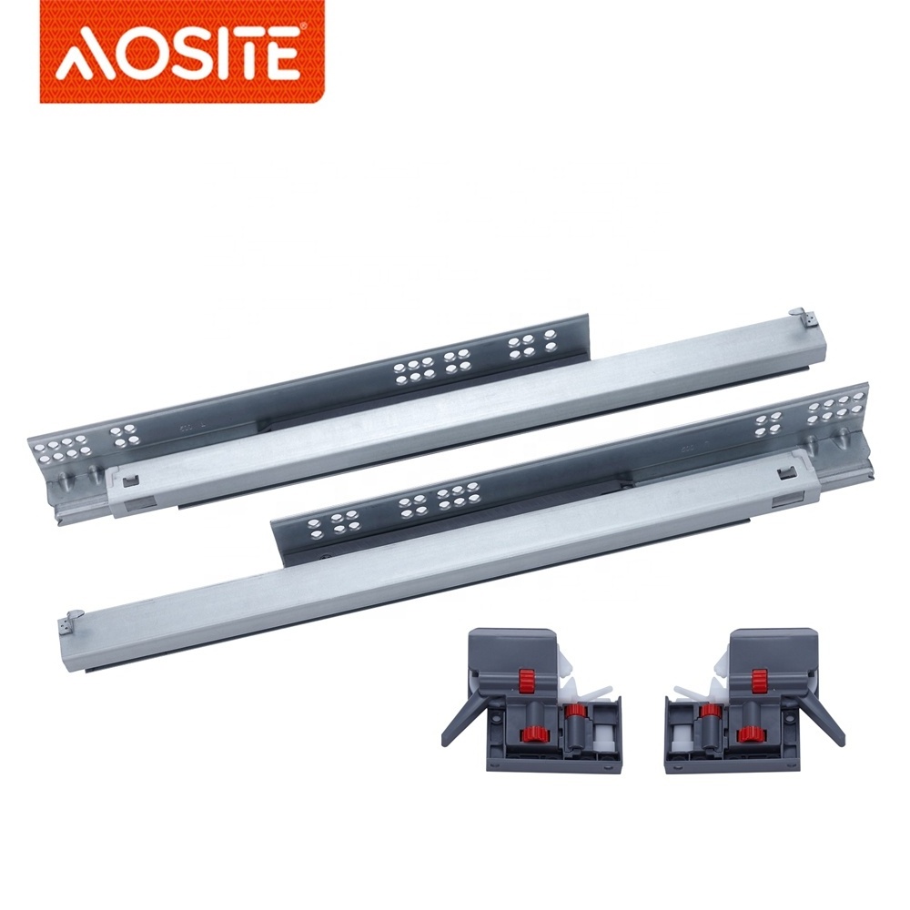 Manufacturer 3D under mount adjustable full extension 3 fold telescopic undermount soft close drawer slides