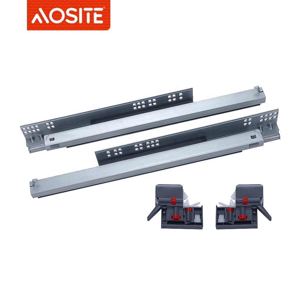 AOSITE Factory wholesale 3D under mount full extension 3 fold telescopic soft close undermount drawer slide 22 inches