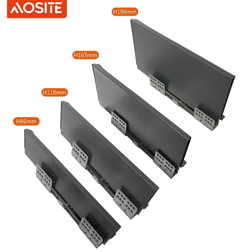 AOSITE Factory wholesale 3D adjustable Kitchen Cabinet Soft close undermount slim slide out drawer box