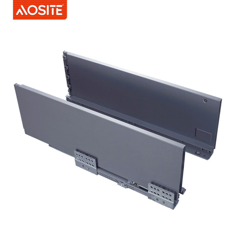 Aosite hydraulic soft close rail furniture telescopic sliders slim drawer box slider