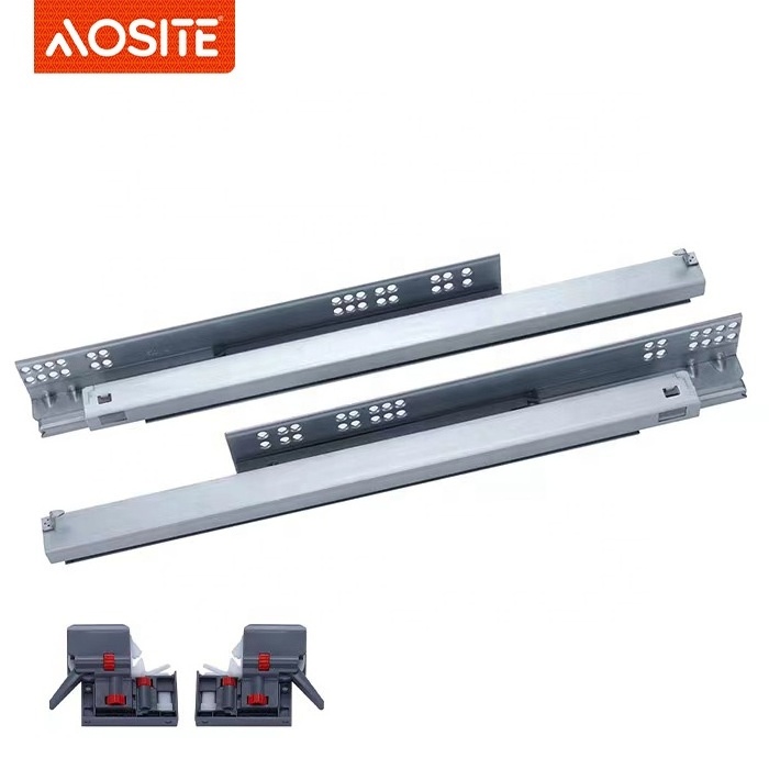 Factory manufacturer 3 Fold Full Extension soft close undermount drawer slide channel