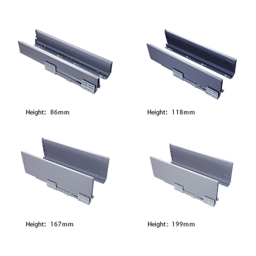 AOSITE Drawer slide soft close ultra thin side panel design metal box drawer slides