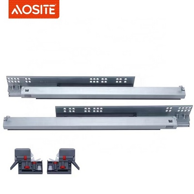 Factory manufacturer 3 Fold Full Extension soft close undermount drawer slide channel