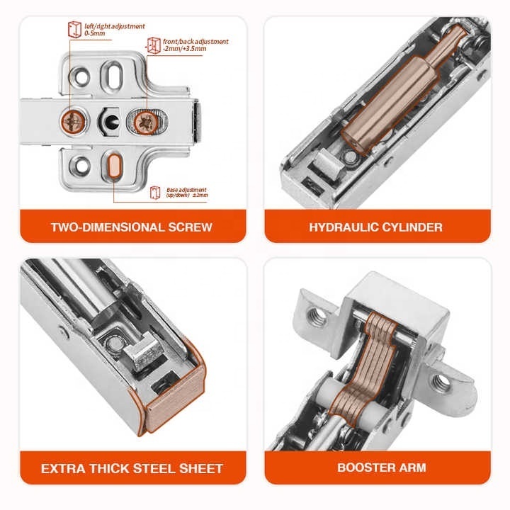 AOSITE Hinge manufacture Clip-on Hydraulic Damping soft closing hinges for aluminum frame doors