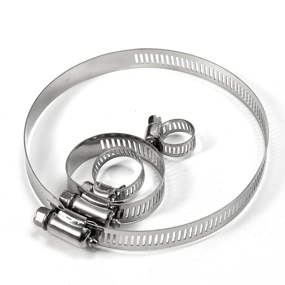 Customized 120-140mm Adjustable 201 304 Stainless Steel Zinc plated American Type Hose Clamp from China