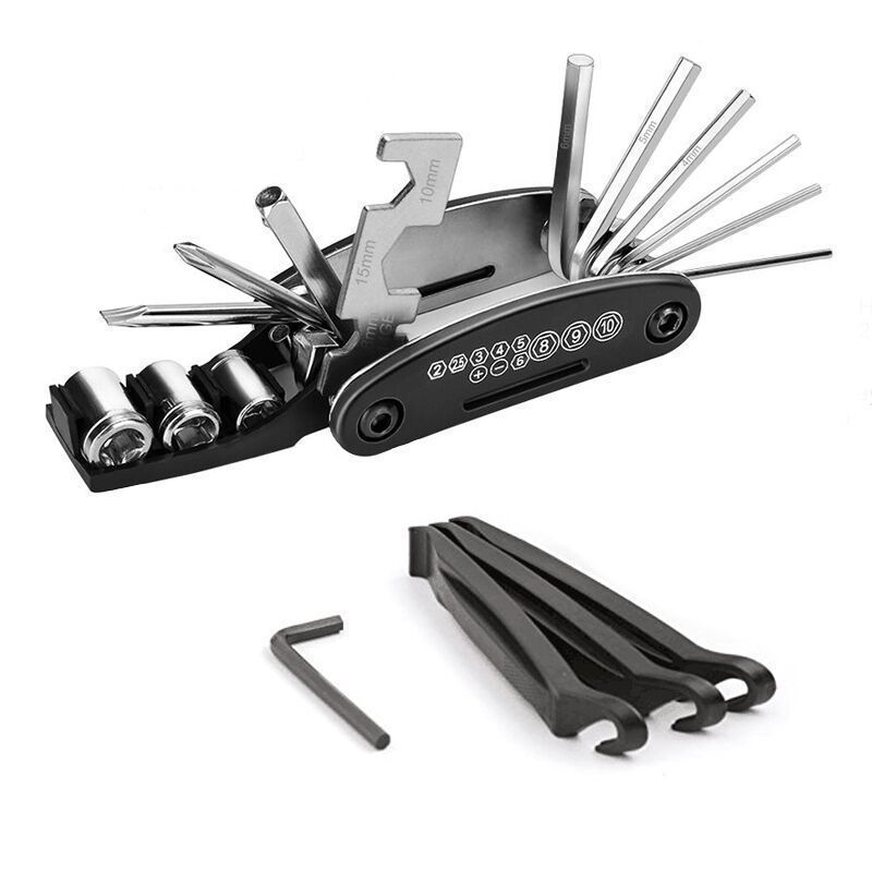 Multifunctional Cycling Bike Repair Tool Kit Including Bicycle Tire Levers and  Wrenches