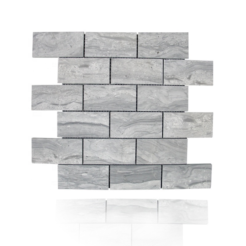 Artificial Stone Square Jade Wood Natural Marble Stone Mosaic Tiles Bathroom Floor and Wall