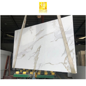 BOTON STONE Gold Calacatta Marble Home Wall Paneling Decoration Stone Artificial Marble Wall Panel