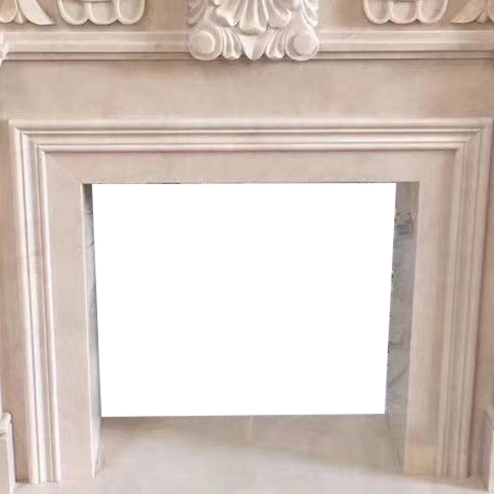 BOTON STONE Modern Molds White Fireplace Mantel Marble Stone Surround Outdoor Stone Fireplace