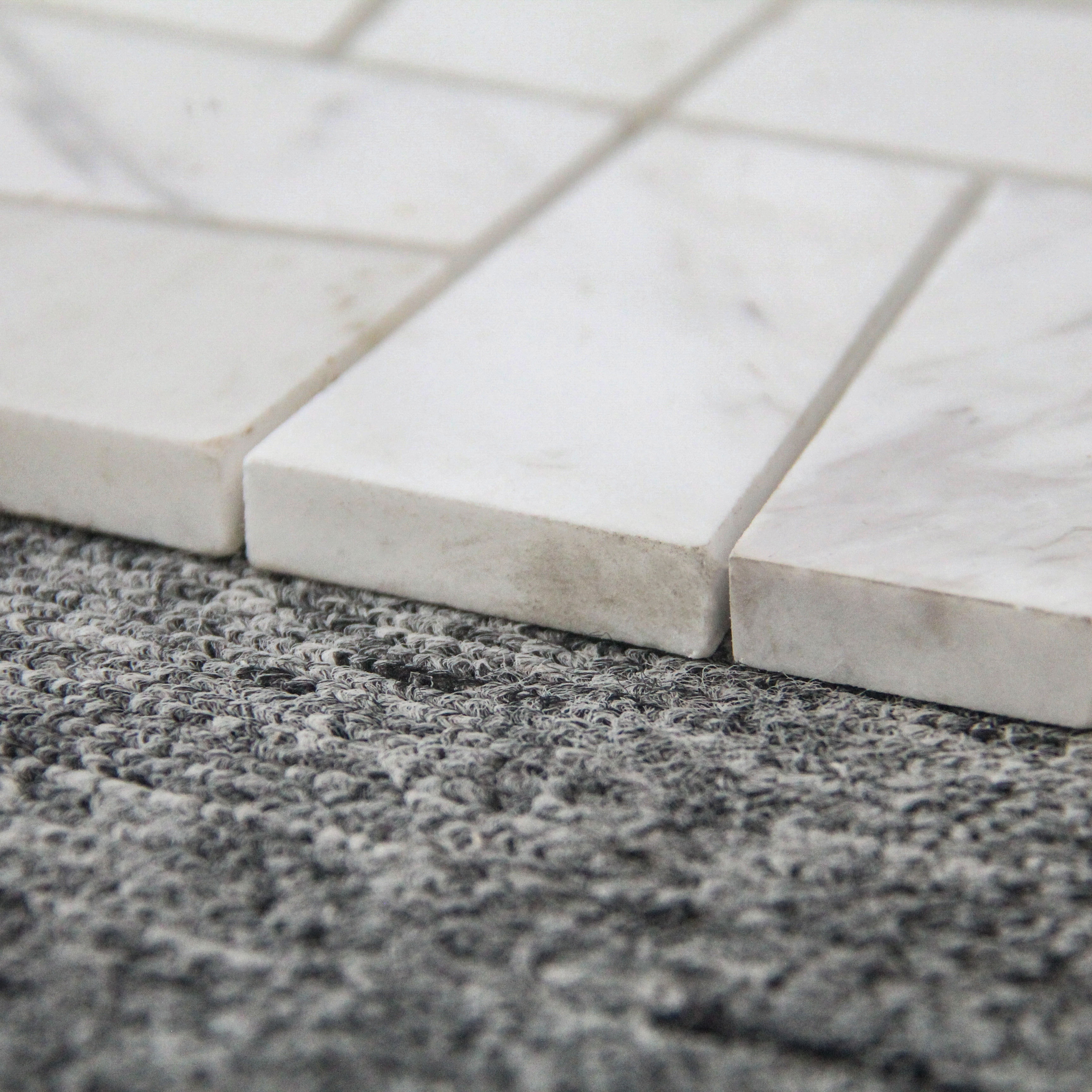 Polished kitchen white marble Brick rectangle mosaic tile