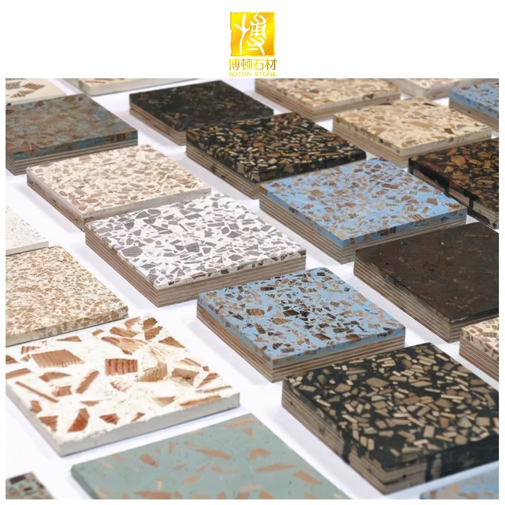 BOTON STONE Factory High Quality Cement Bathroom Floor Sample Precast Terrazzo kitchen Wall Tiles