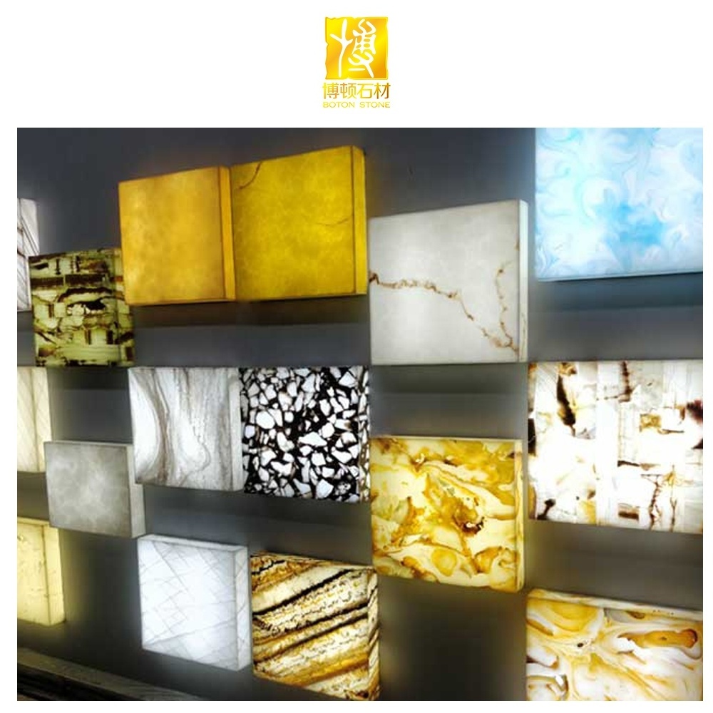 BOTON STONE Alabaster Stone Price Onyx Decoration Artificial Marble Panels Translucent Slab Stone Alabaster Sheet