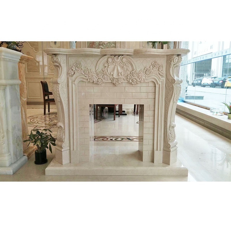 Artificial Stone Modern Molds White Fireplace Mantel Marble