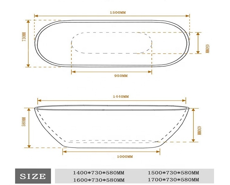 BOTON STONE Modern Luxury Acrylic Freestanding Massage Bathroom White Common Bathtub Whirlpools