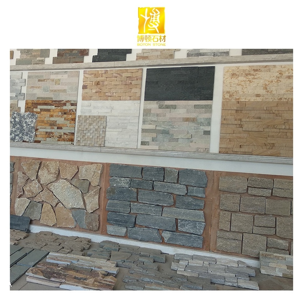 BOTON STONE Customized Building Artificial Slate Exterior Cladding Cultural Decorative Stones Veneer Faux Stone Wall Panels