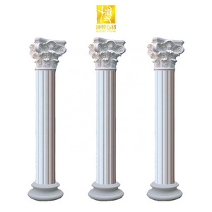 BOTON STONE Wholesale Natural Stone Outdoor Decorative Roman Pillar White Marble Columns