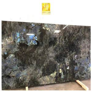 BOTON STONE Natrual Stone Decorative Polished Black Kitchen Countertop Slab Labradorite Blue Granite